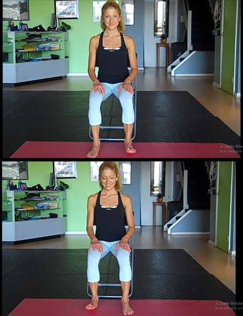 Seated toe tap exercise for sprained ankle