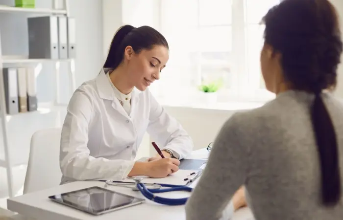 Doctor prescribing medicine for blackheads