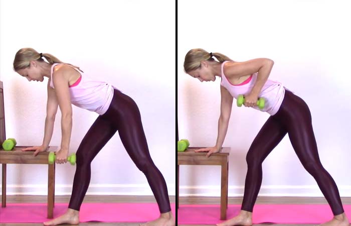 Supported bent over row exercise for osteoporosis