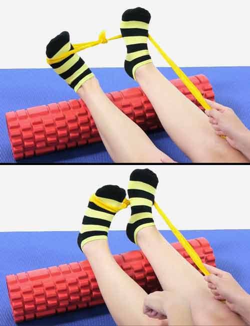 Therapy band ankle eversion exercise for sprained ankle
