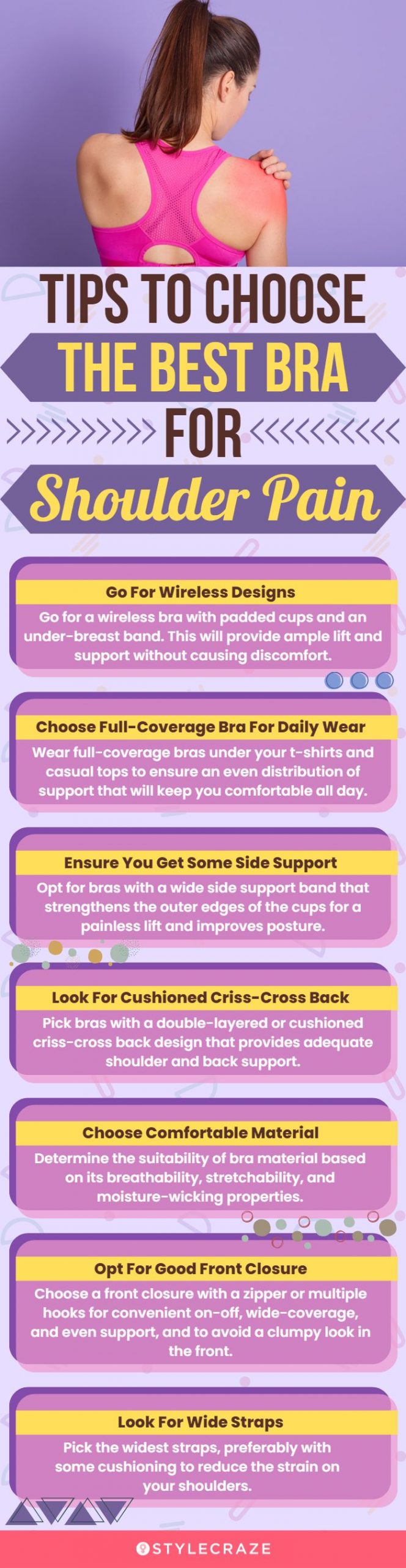 Tips To Choose The Best Bra For Shoulder Pain (infographic)