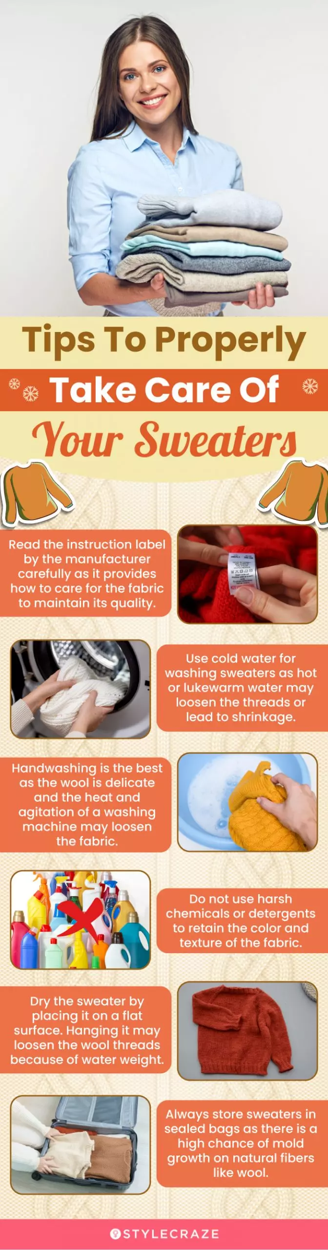 Tips To Properly Take Care Of Your Sweaters (infographic)