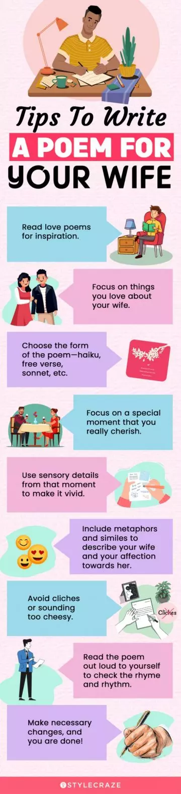 tips to write a poem for your wife (infographic)