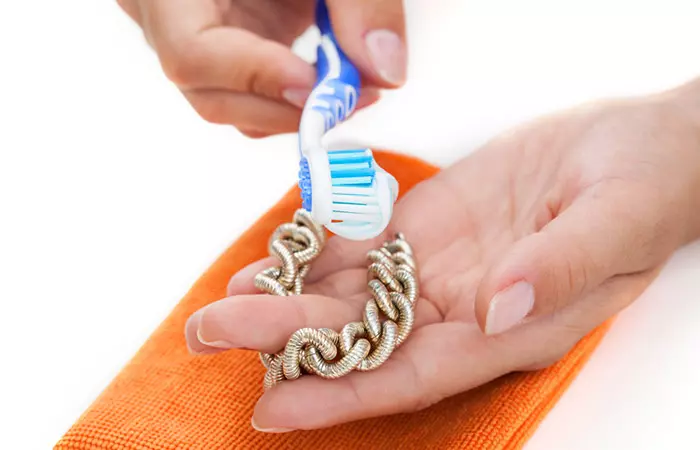 Clean fake jewelry toothpaste