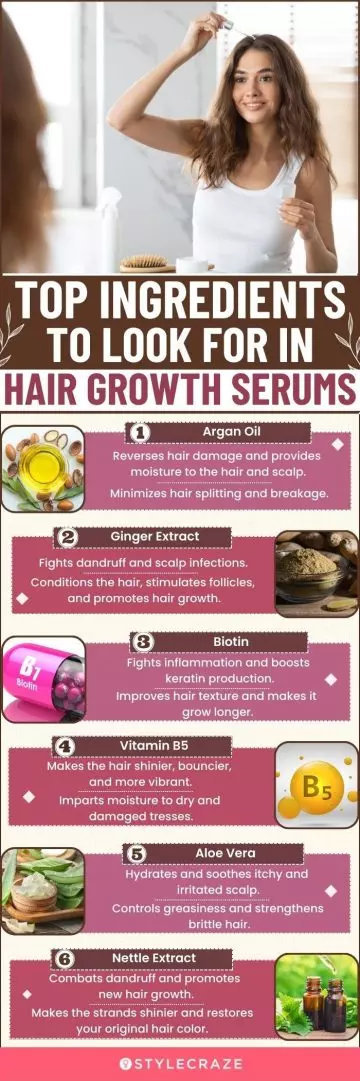 Top Ingredients To Look For In Hair Growth Serums (infographic)