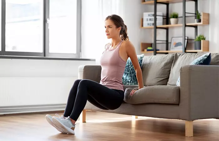 Bosu ball tricep dip exercise