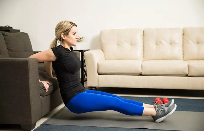 Triceps dips exercise to get rid of flabby arms