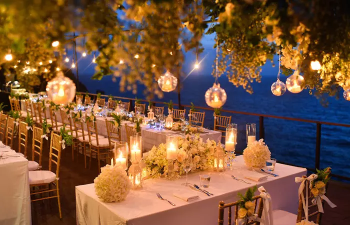 Venue decoration for wedding reception