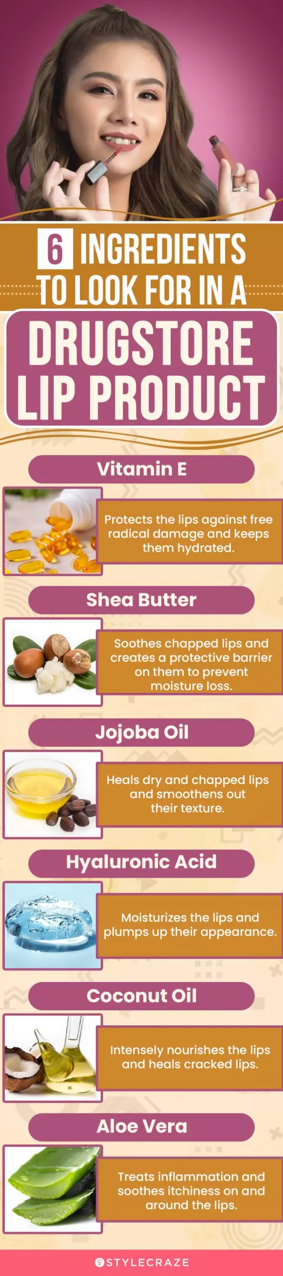 6 Ingredients To Look For In A Drugstore Lip Product (infographic)