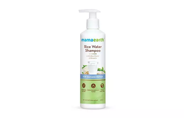 Best For Damaged Hair: Mamaearth Rice Water Shampoo