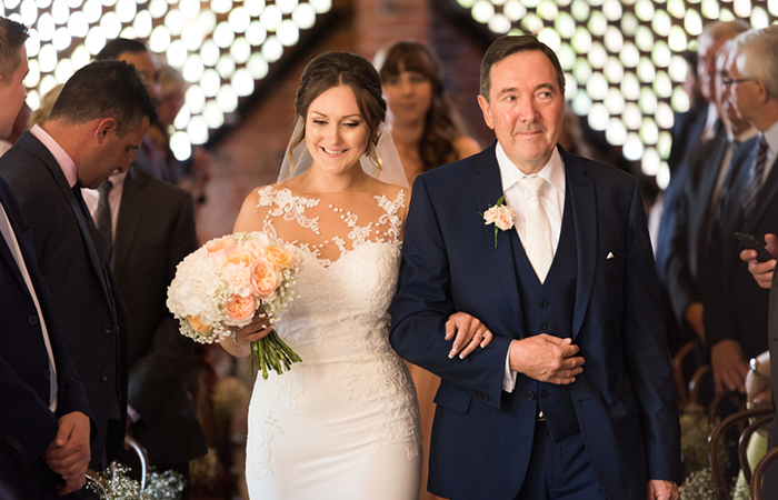 Catholic wedding processional includes the bride and her father