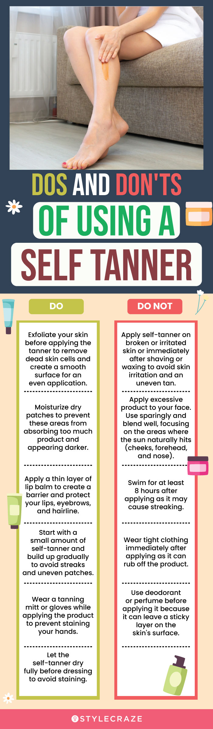 Dos And Don'ts Of Using A Self Tanner (infographic)
