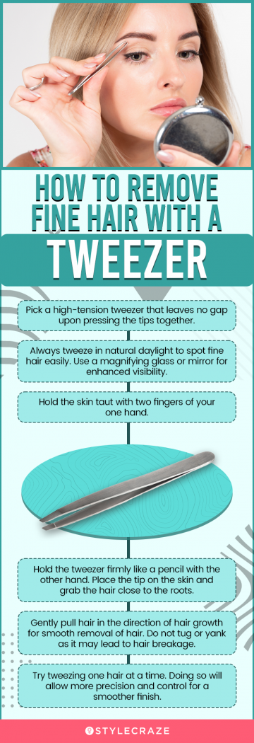 How To Remove Fine Hair With A Tweezer (infographic)