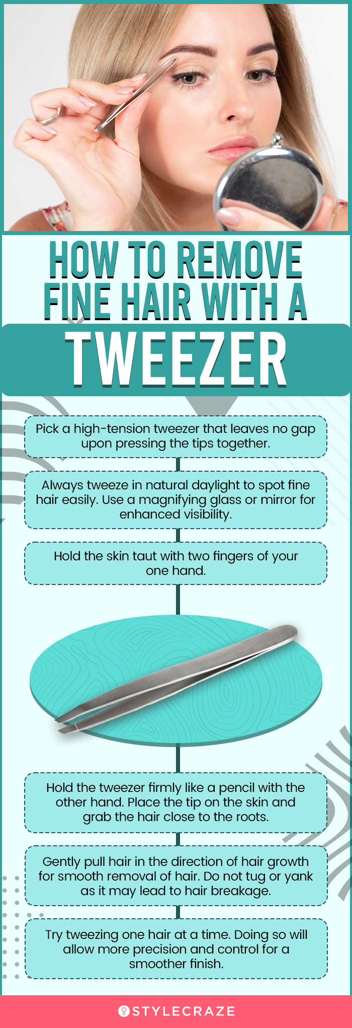 How To Remove Fine Hair With A Tweezer (infographic)