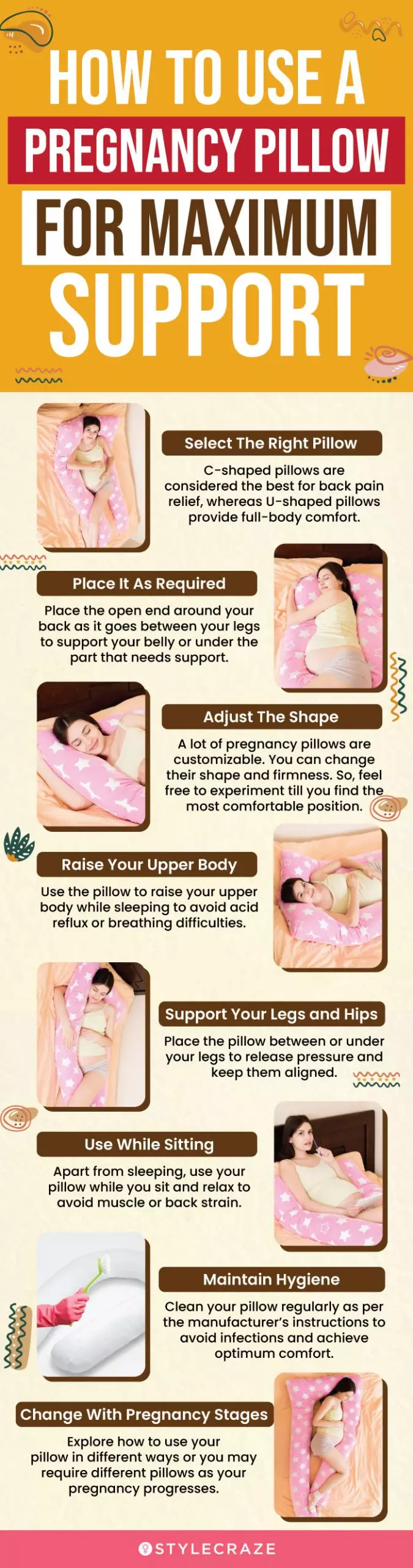 How To Use A Pregnancy Pillow For Maximum Support (infographic)
