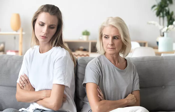 Mother and daughter annoyed with each