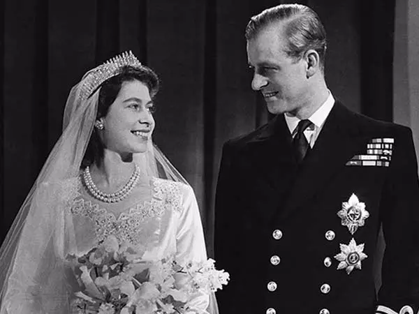 Prince Philip Walks Behind Queen Elizabeth II