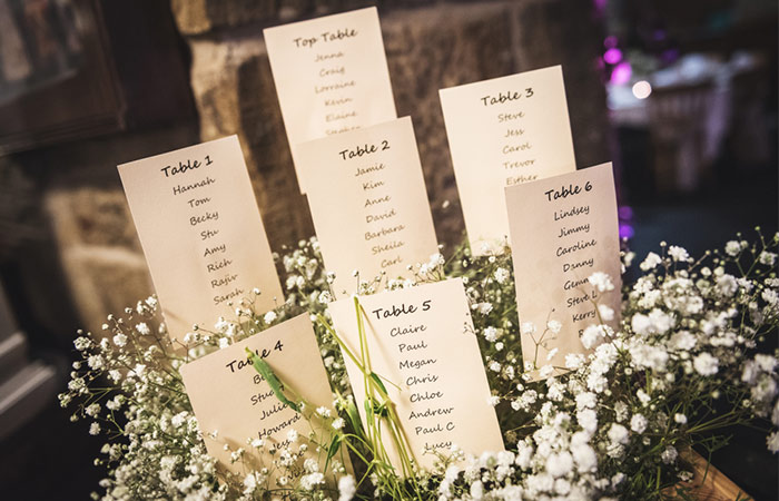 Follow the seating chart strictly at weddings