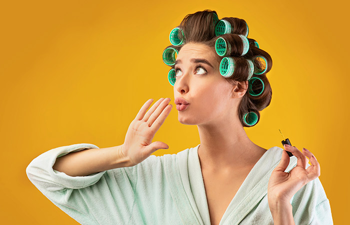 Set Your Hair With Velcro Rollers