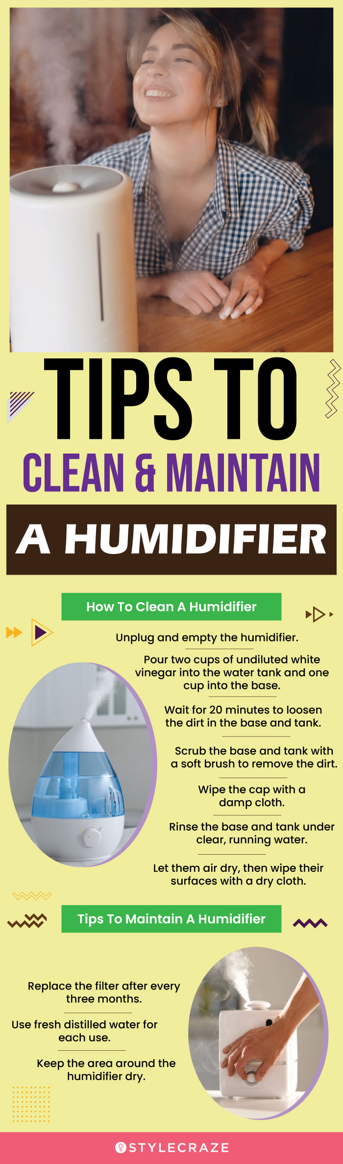Tips To Clean & Maintain A Humidifier (infographic)