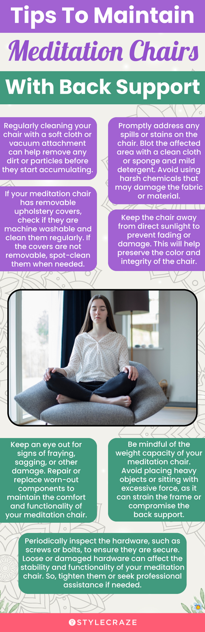 Tips To Maintain Meditation Chairs With Back Support (infographic)