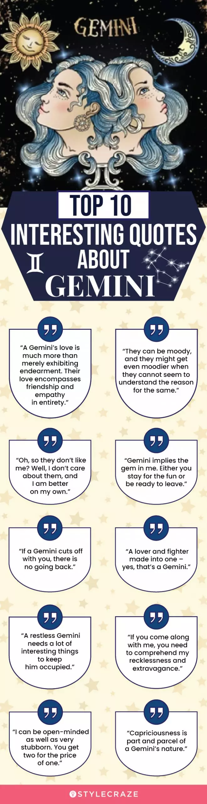 top 10 interesting quotes about gemini (infographic)