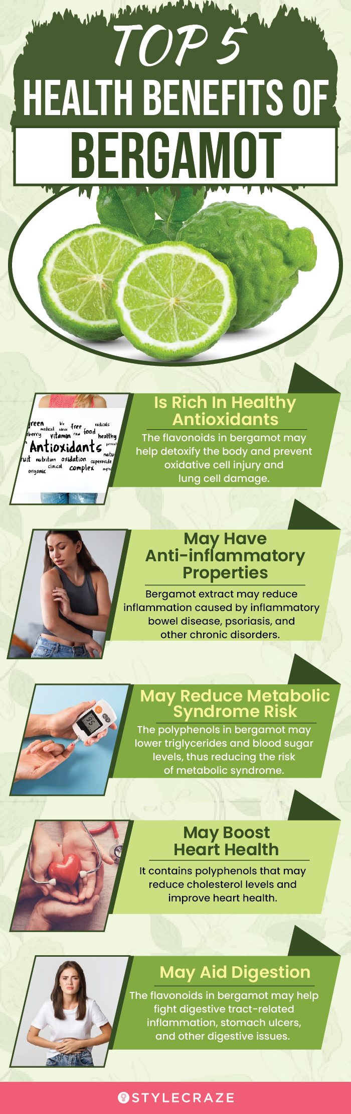 top 5 health benefits of bergamot (infographic)