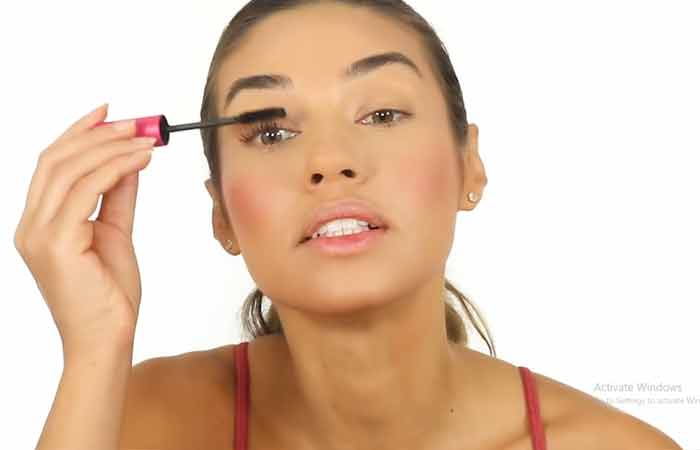 Use mascara to make the lashes appear thicker