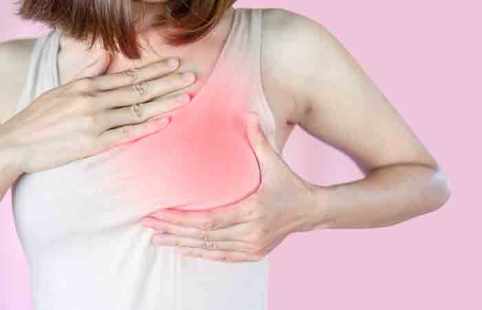 Woman with breast pain