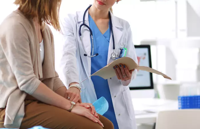 Woman consulting a doctor