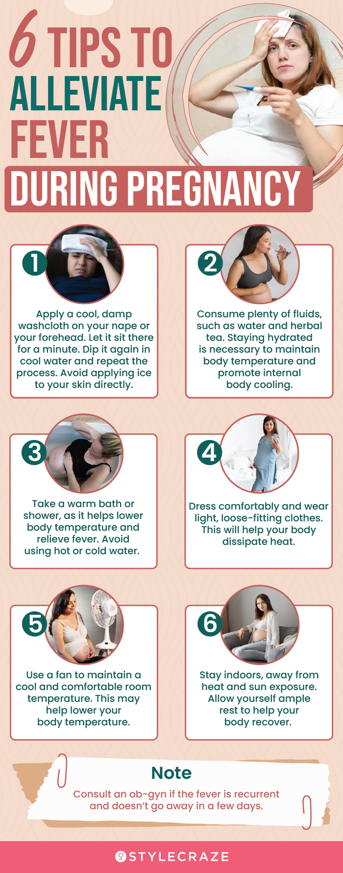 6 tips to alleviate fever during pregnancy (infographic)