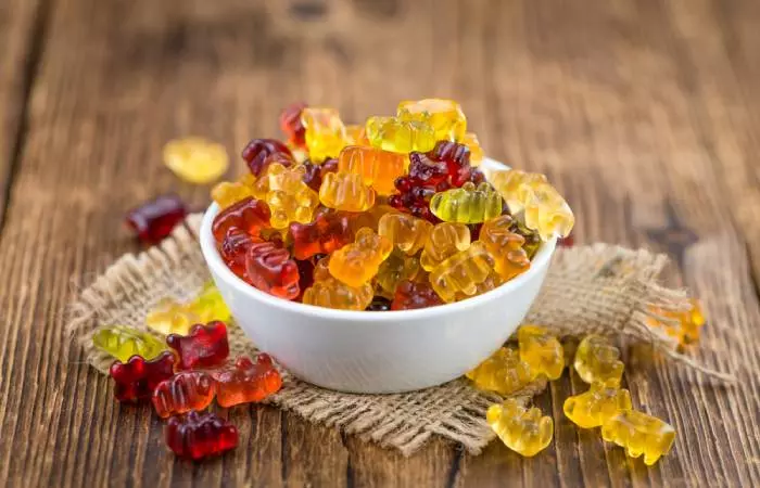 A bowl with gummy bears