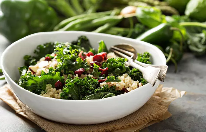 Fire cider kale crunch salad