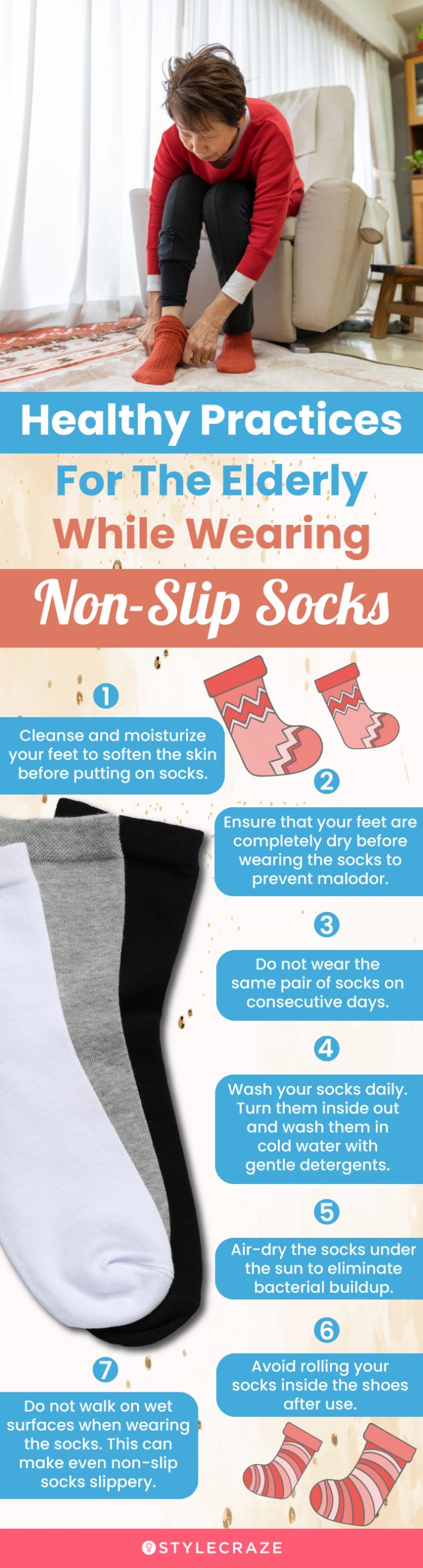 Healthy Practices For The Elderly While Wearing Non-Slip Socks (infographic)