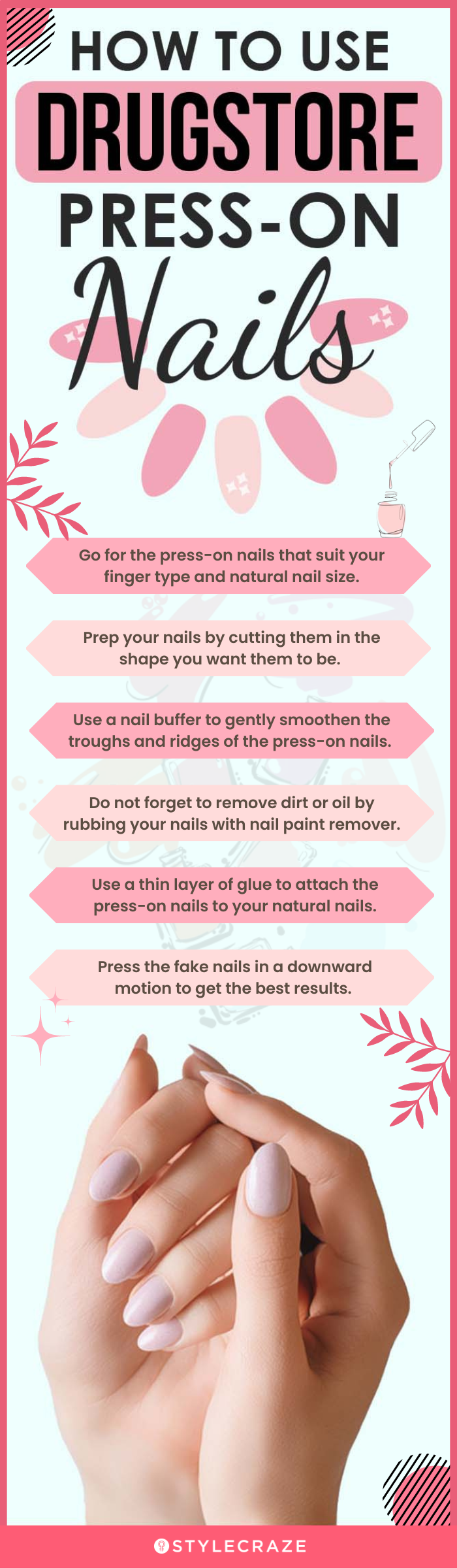 How To Use Drugstore Press-On Nails (infographic)