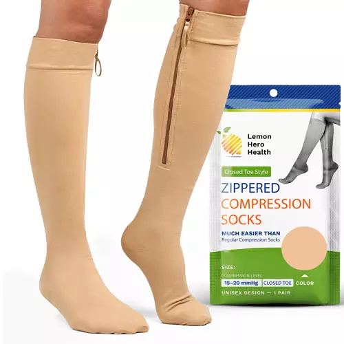 Lemon Hero Health Zippered Compression Socks