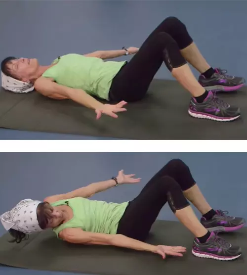 Lying ankle taps exercise for seniors