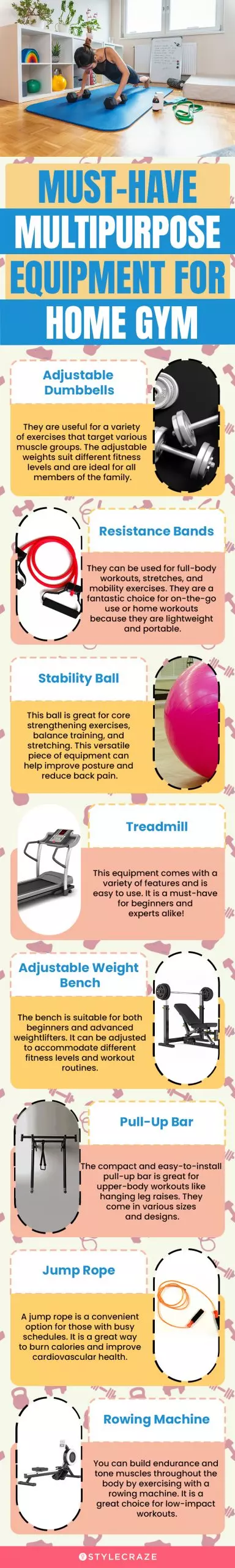 Must-Have Multi-Purpose Equipment For Home Gym (infographic)