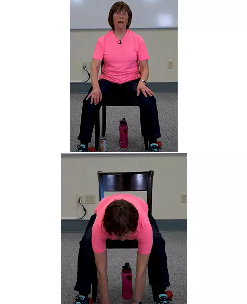 Seated forward bends exercise for seniors