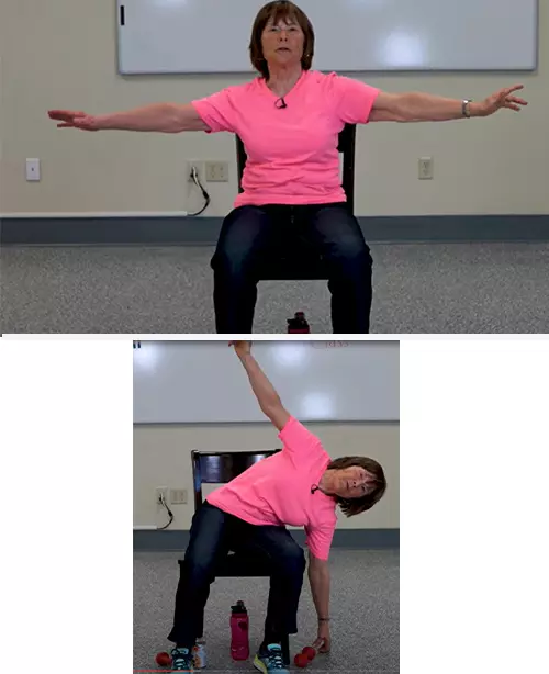 Seated side bends exercise for seniors