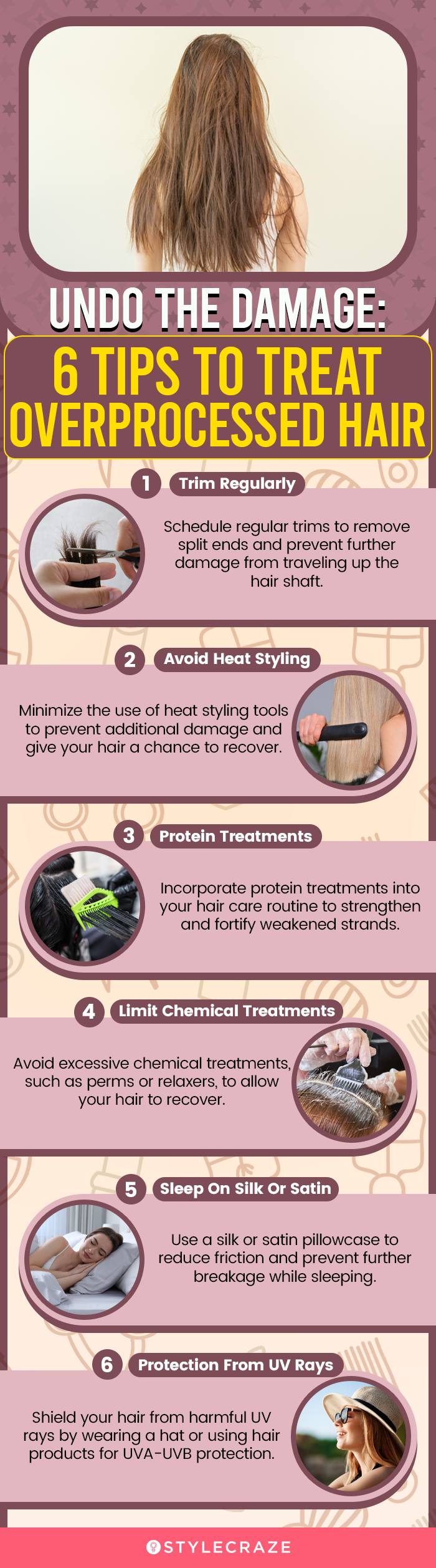 Undo The Damage: 6 Care Tips To Treat Overprocessed Hair(infographic)