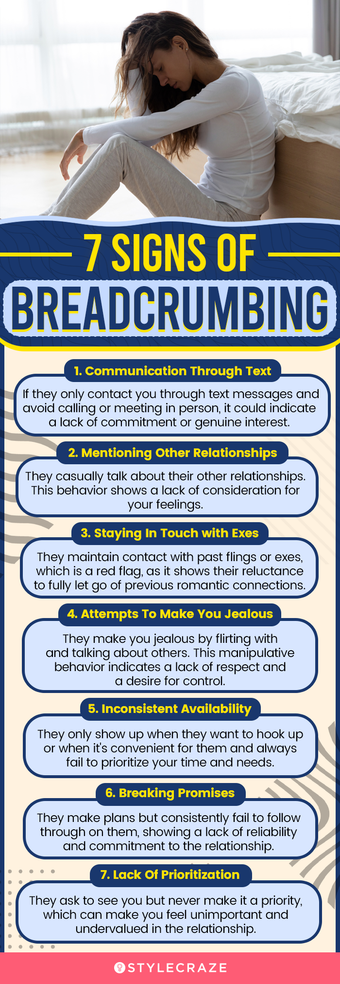 7 signs of breadcrumbing (infographic)