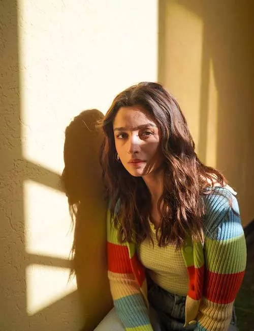 Alia's Colorful Muted Rainbow Cardigan
