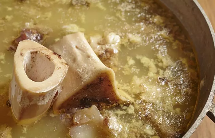 Bone broth is rich in collagen