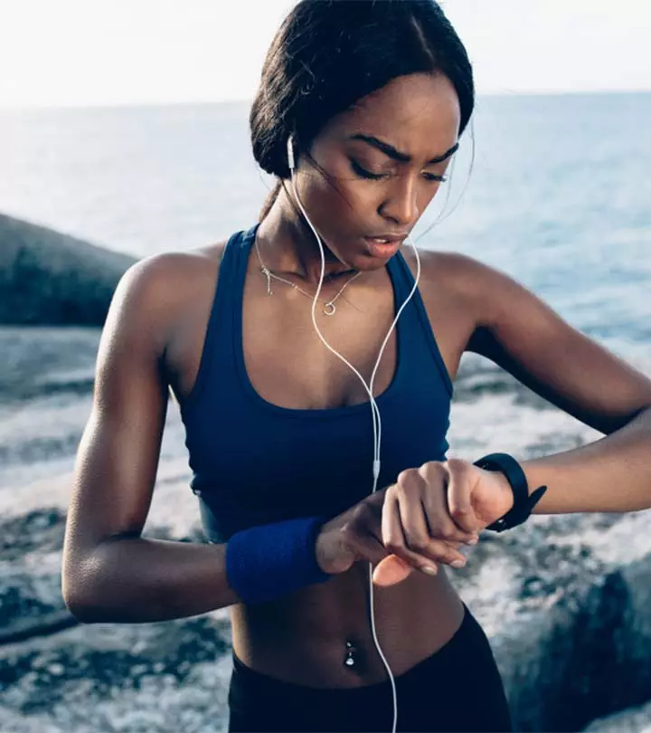 Women Checking Her Blood Pressure After Exercise