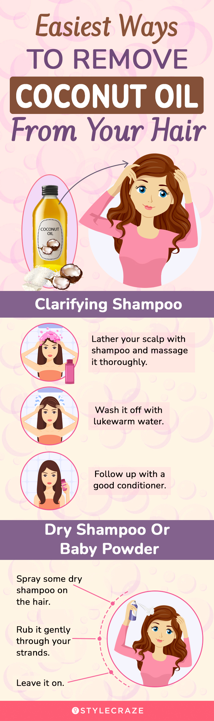 easiest ways to remove coconut oil from your hair (infographic)
