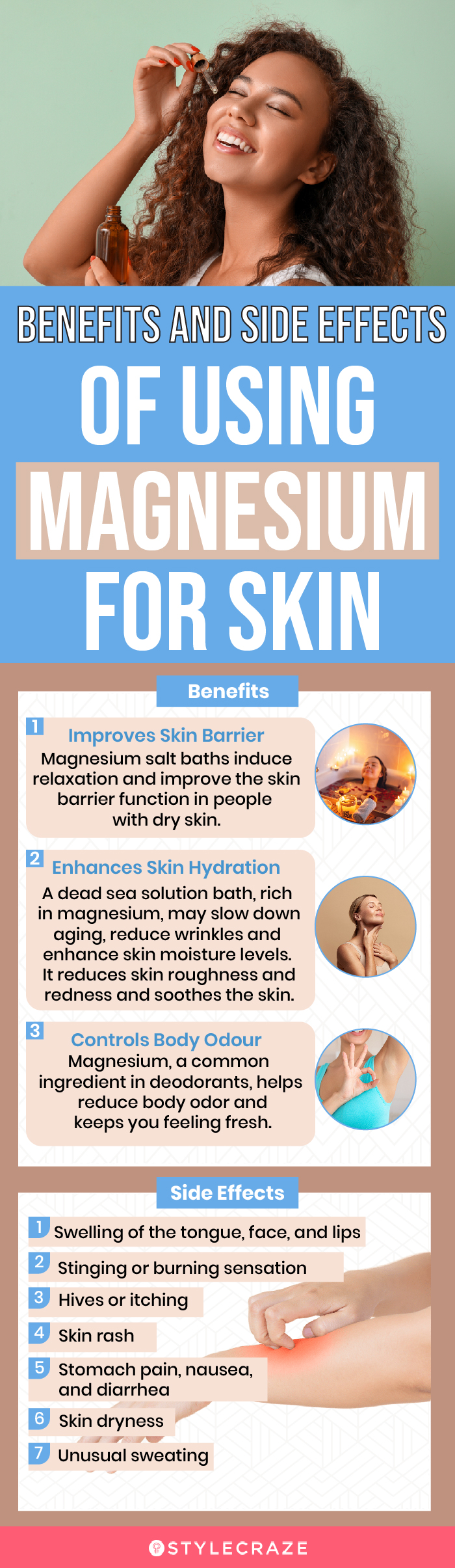 benefits and side effects of using magnesium for skin (infographic)