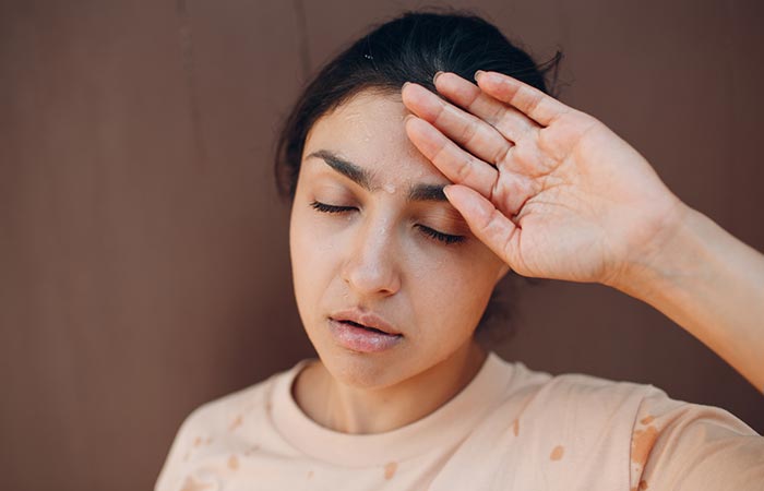 Woman feeling dehydrated with excessive use of laxatives