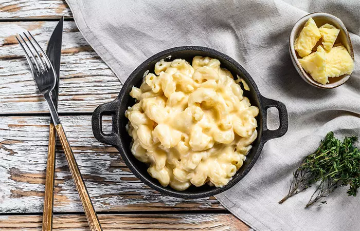 Bowl of sour cream mac and cheese