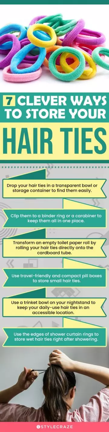 7 Clever Ways To Store Your Hair Ties(infographic)
